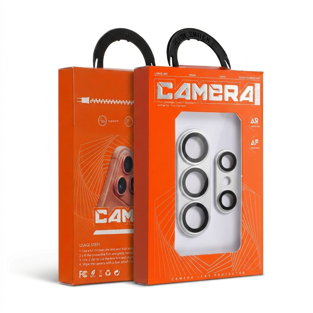 Folie sticla lentila camerei pentru Samsung S26 Ultra AR+AF Full Metal Argintiu
