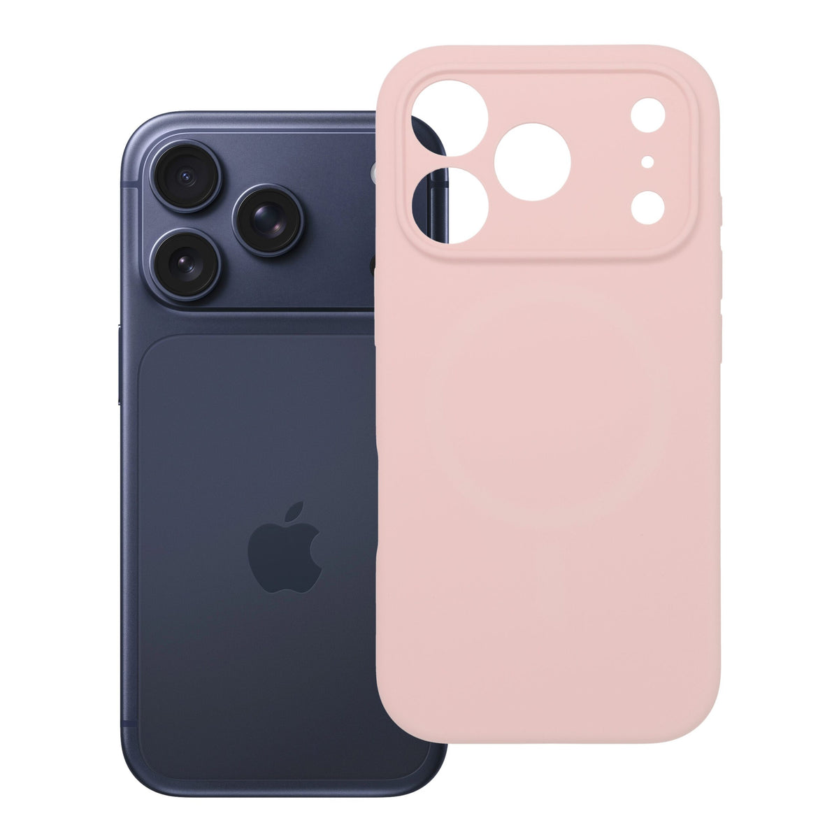 Husa pentru iPhone 18 Pro / 17 Pro Silicone 2mm (Big Hole) Powder Roz