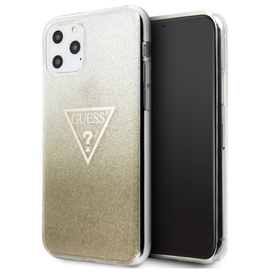 Husa Guess iPhone 11 Pro Max Auriu/Auriu Hard Glitter Triangle