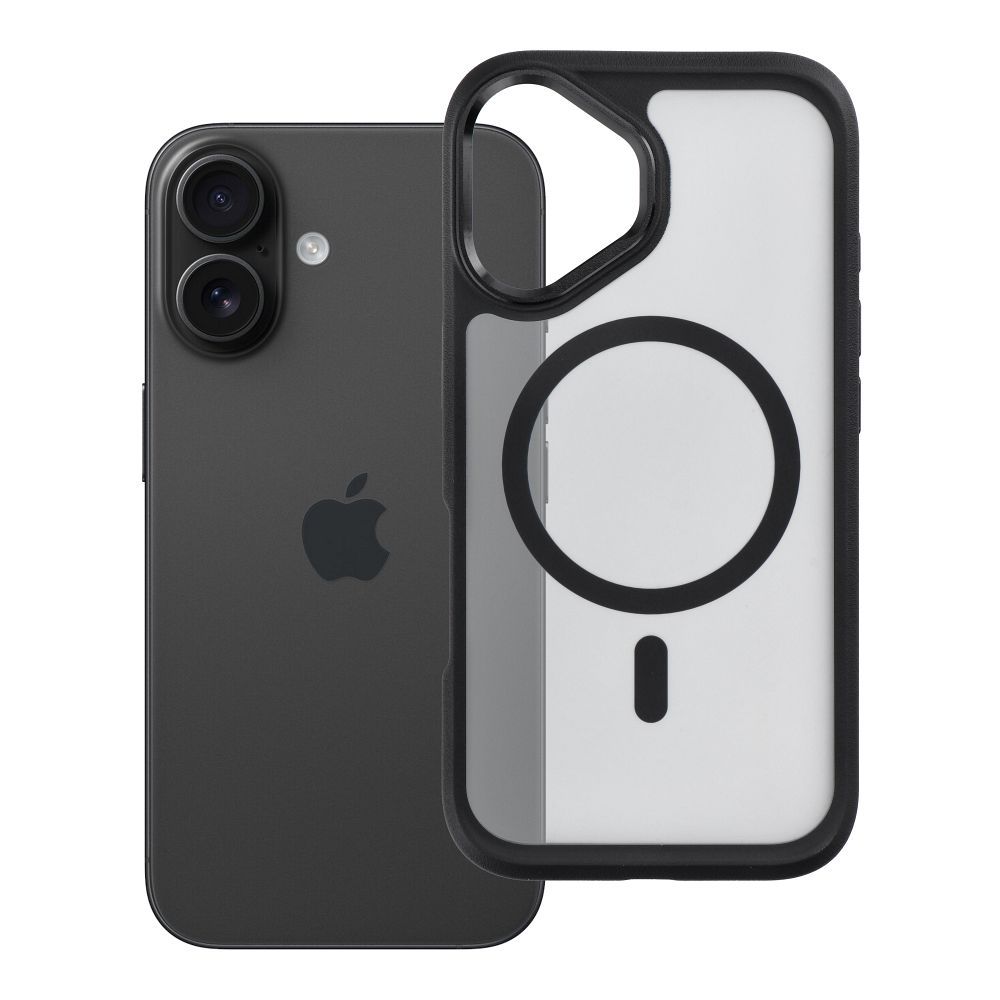 Husa Forcell pentru iPhone 16 F-protect Smoke Hybrid Premium Compatible cu Magsafe Negru