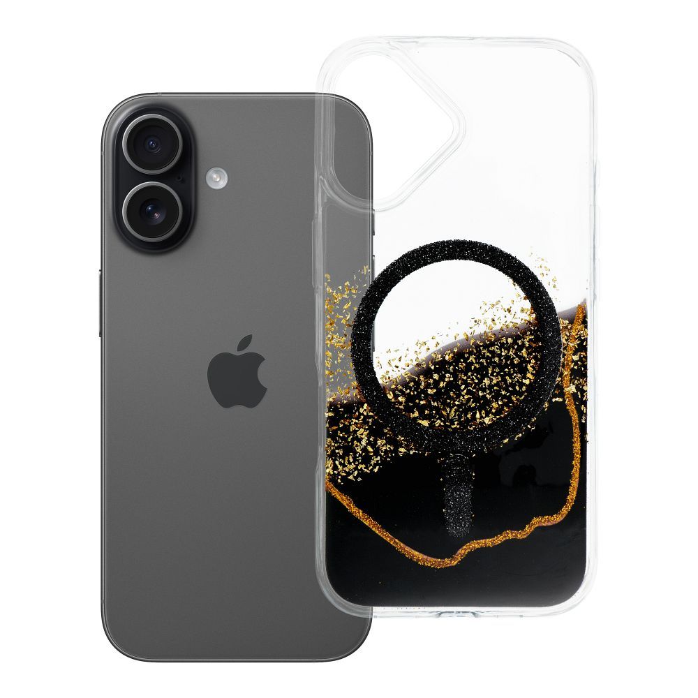 Husa Golden pentru iPhone 17 Compatible cu Magsafe Negru