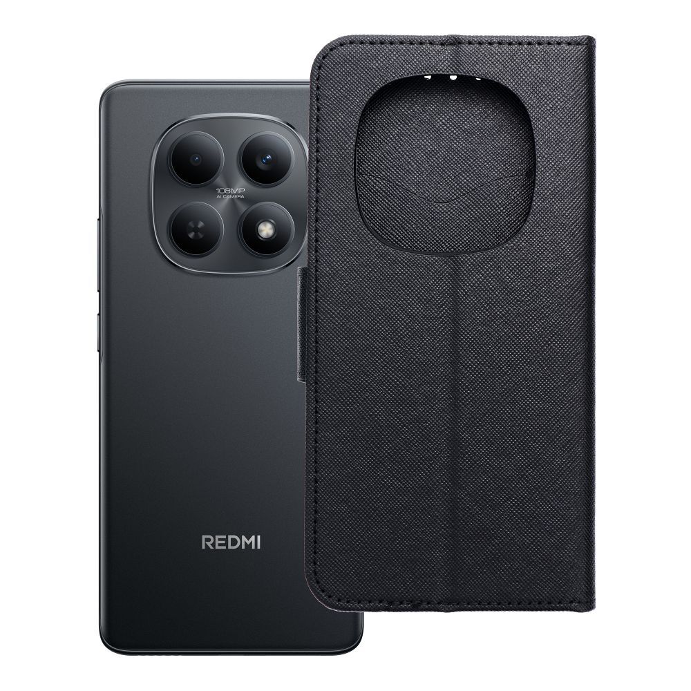 Husa Fancy Book Flip pentru Xiaomi Redmi Note 15 5G Negru