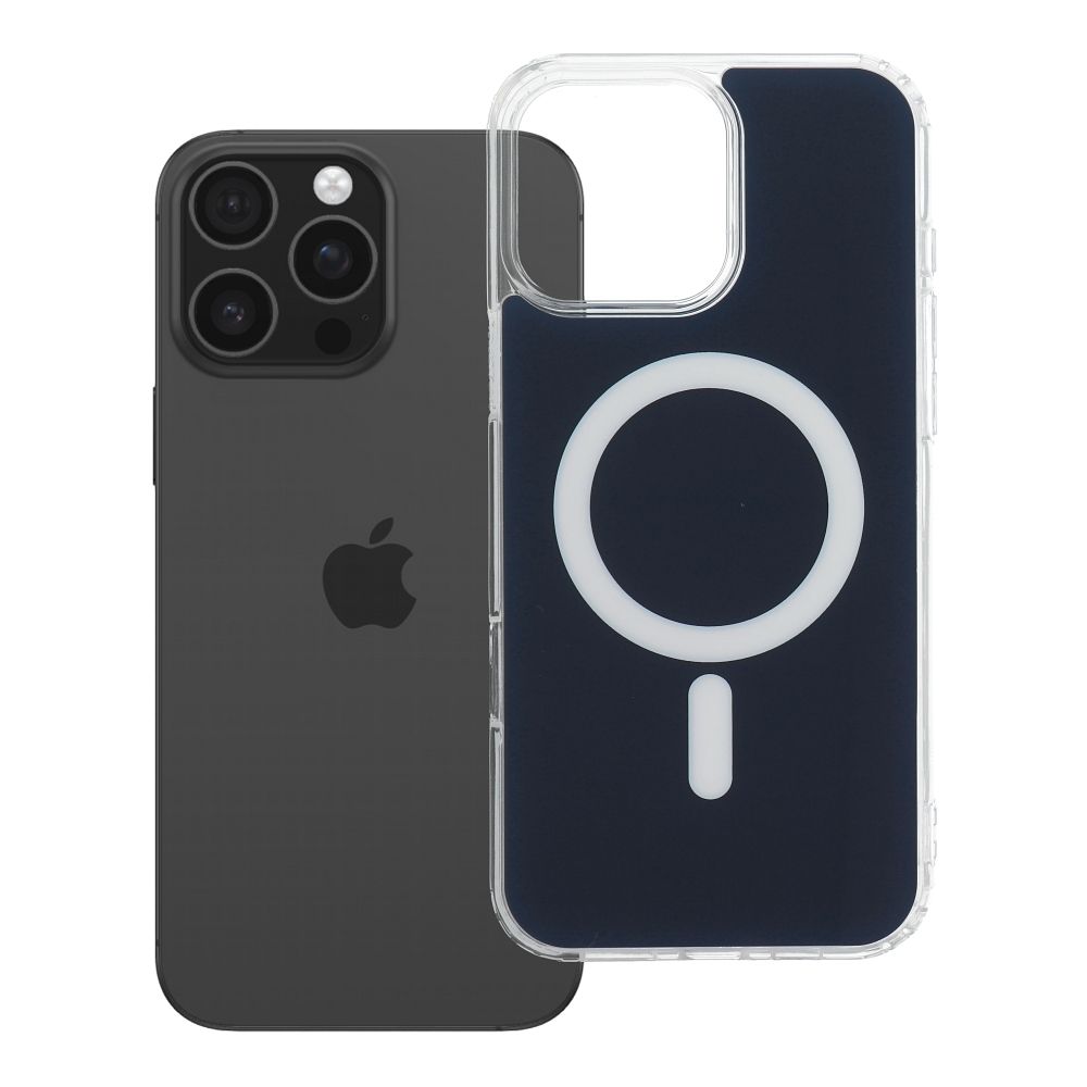 Husa Transparent Fusion Mag pentru iPhone 16 PRO MAX Compatible cu Magsafe Bleumarin