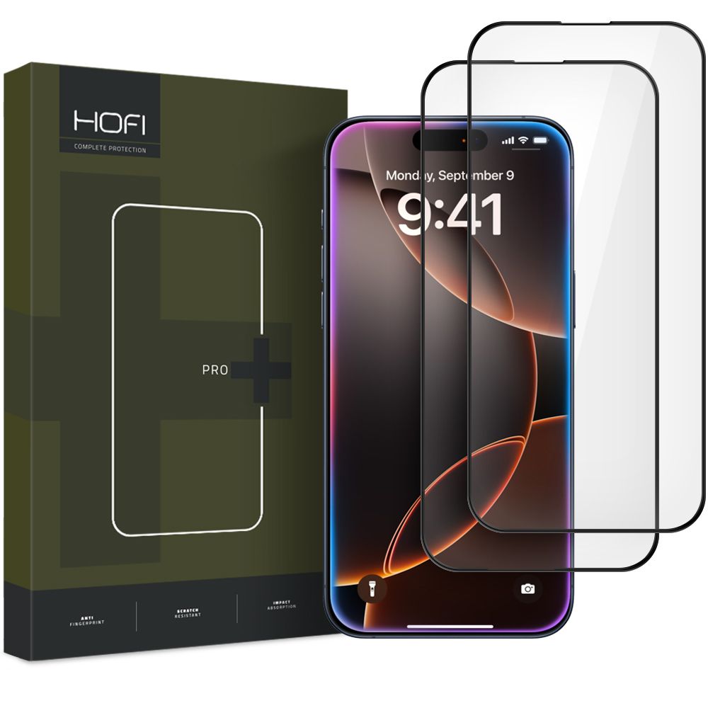 Folie sticla Hofi Pro+ 2-pack iPhone 16 Pro Max / 17 Pro Max Negru