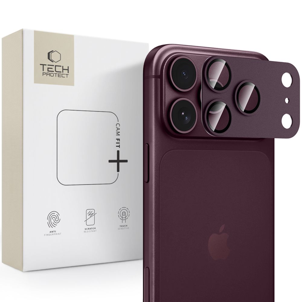 Folie camera Tech-protect Camfull Fit+ iPhone 18 Pro Burgundy