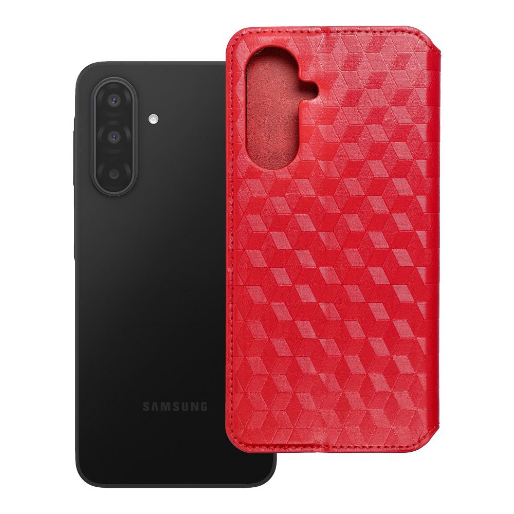 Husa Cubic Book Flip pentru Samsung A17 / A18 Rosu