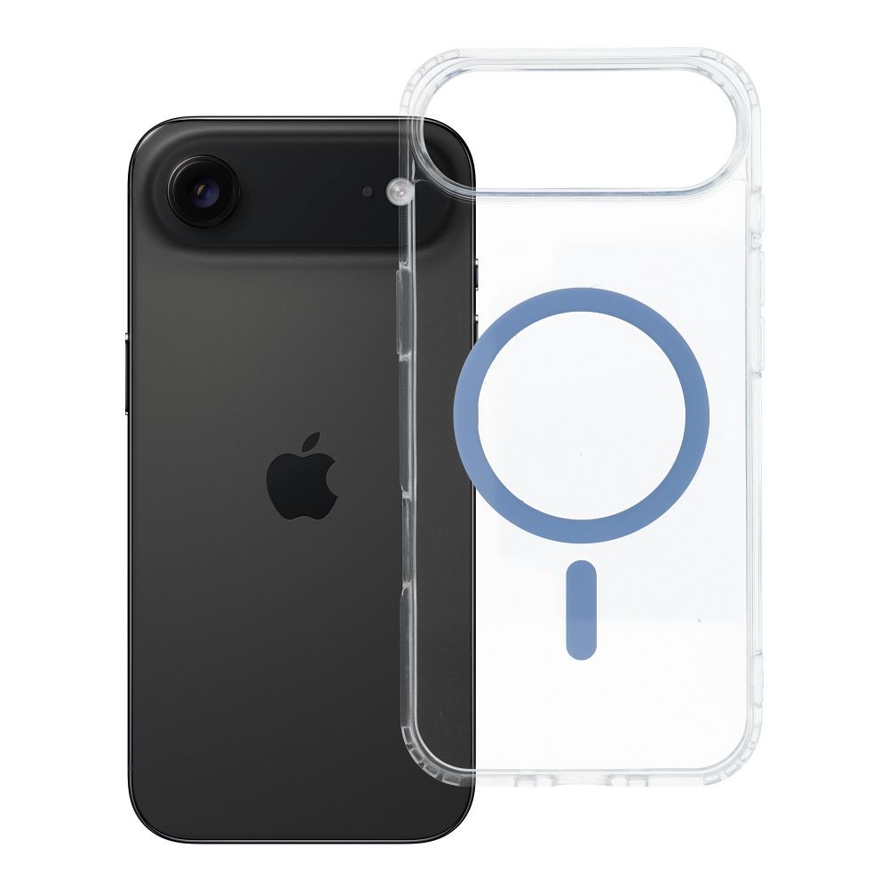 Husa pentru iPhone 17 AIR Drop Glue Colorful Ring Mag Compatible cu Magsafe Albastru deschis