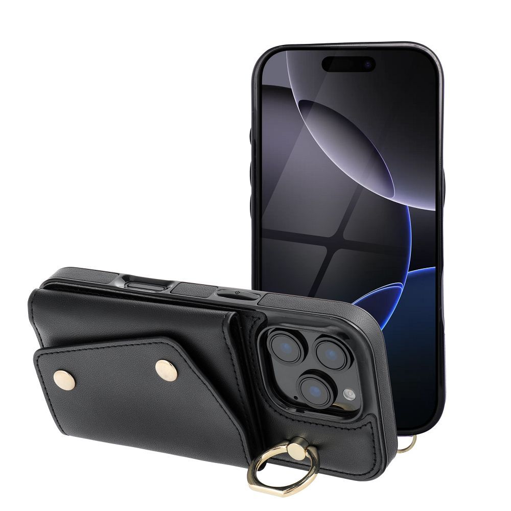 Husa Wonder pentru iPhone 12 / 12 PRO cu portofel Negru