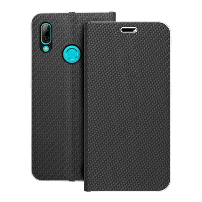 Husa Luna Book Carbon Flip pentru Huawei P Smart 2019 Negru