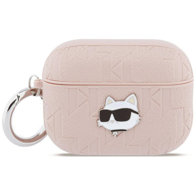 Husa Karl Lagerfeld Monogram Choupette Head pentru AirPods Pro 3 Roz