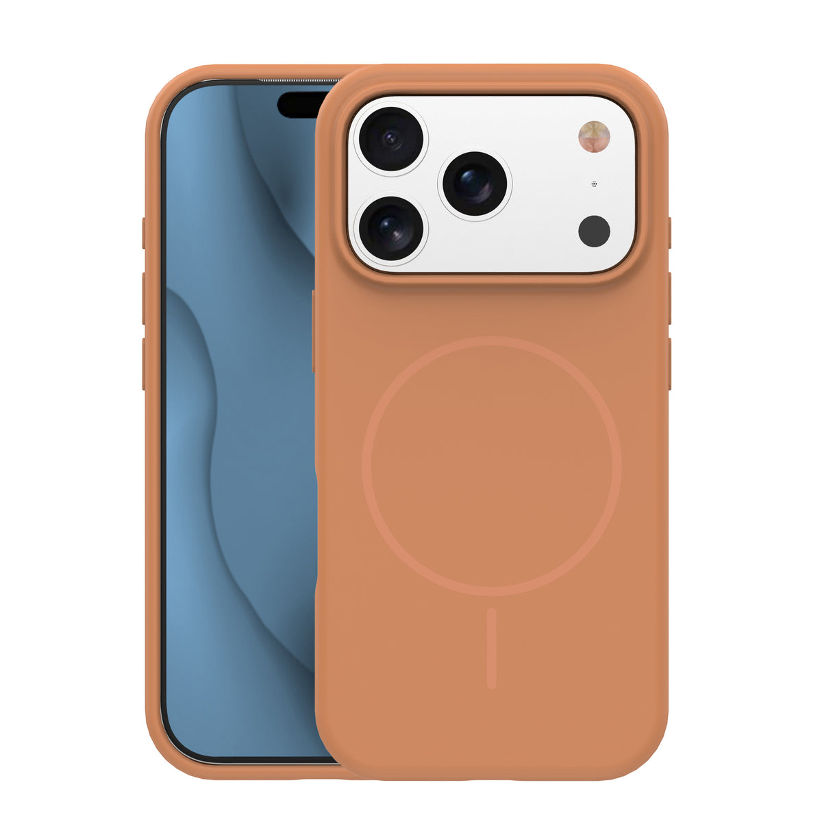 Husa Silicone Thin Mag pentru iPhone 15 6,1" Caramel