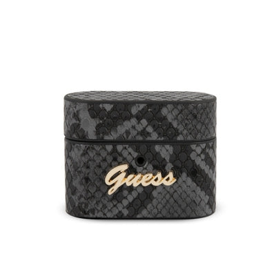 Husa Guess Guacappunssmlbk AirPods Pro Cover Negru/Negru Python Collection