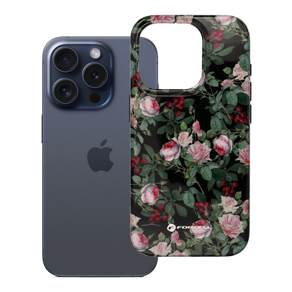 Husa Forcell pentru iPhone 15 PRO F-protect Mirage Compatible cu Military Drop-test Rose Drama