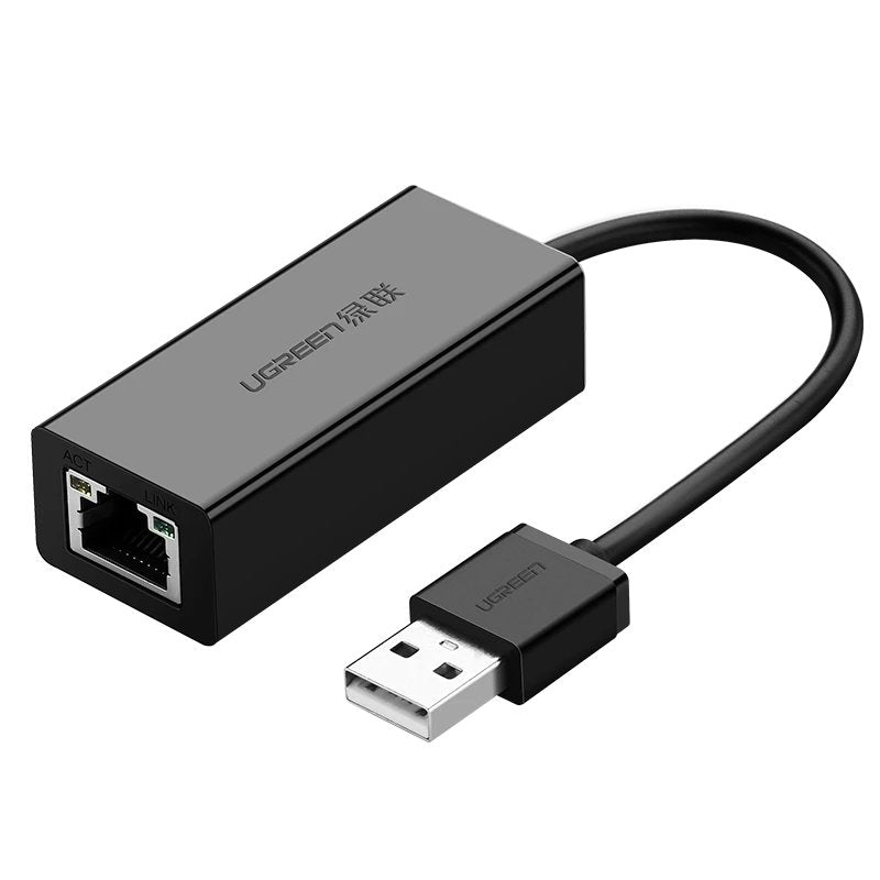 Cablu Ugreen External Network Card Rj45 - USB 2.0 100 Mbps Ethernet Negru (Cr110 20254)