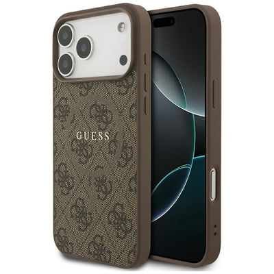 Husa Guess 4G Ring Classic Logo Magsafe pentru iPhone 17 Pro Max Maro