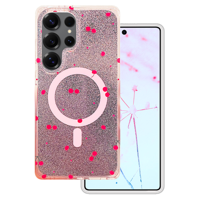 Husa Cherry Mag pentru Samsung Galaxy S25 Ultra Glitter
