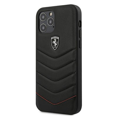 Husa Ferrari Fehquhcp12lbk iPhone 12 Pro Max 6.7" Negru/Negru Hardcase Off Track Quilted