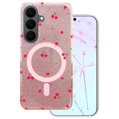Husa Cherry Mag pentru Samsung Galaxy S26 Glitter