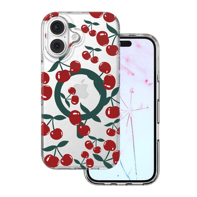 Husa Cherry Mag pentru iPhone 16 6,1" Transparent
