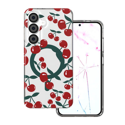 Husa Cherry Mag pentru Samsung Galaxy S24 / S25 Transparent