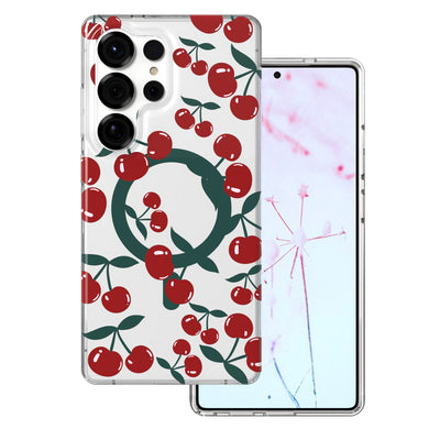 Husa Cherry Mag pentru Samsung Galaxy S25 Ultra Transparent