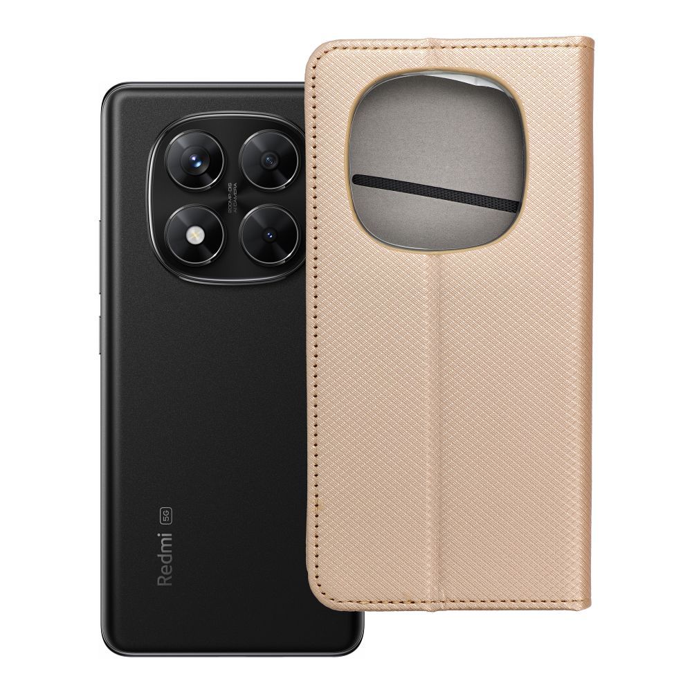 Husa Smart Book pentru Xiaomi Redmi Note 14 PRO 5G / 14 PRO Plus 5G Auriu