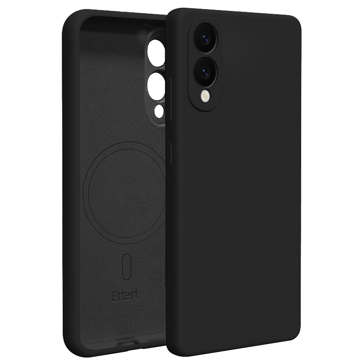 Husa Etteri Silicone Mag pentru Samsung Galaxy S25 Edge Negru