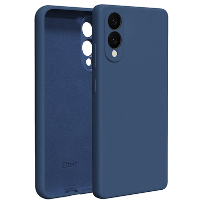 Husa Etteri Silicone Mag pentru Samsung Galaxy S25 Edge Albastru inchis