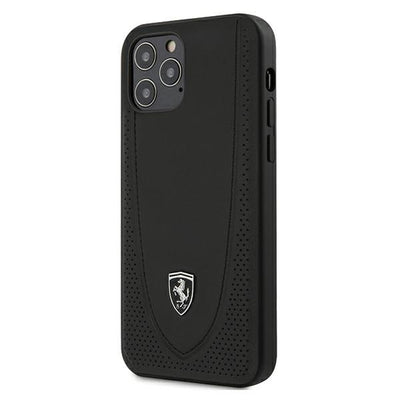 Husa Ferrari Feogohcp12mbk iPhone 12/12 Pro 6.1" Negru/Negru Hardcase Off Track Perforated