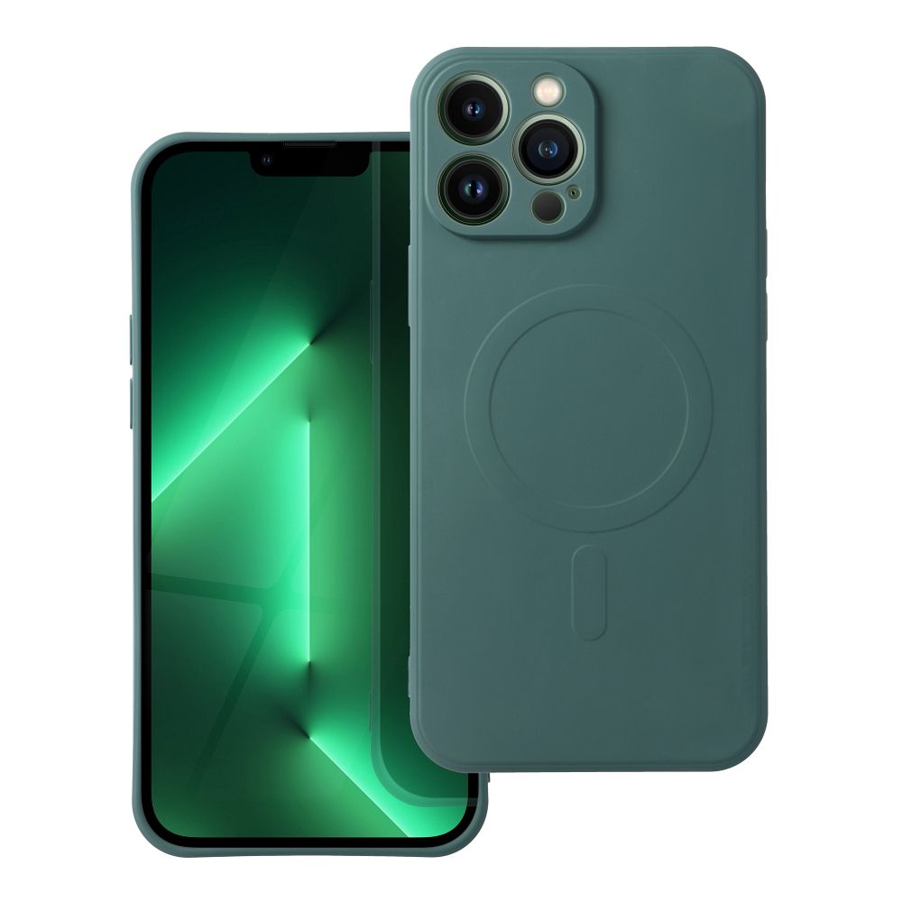 Husa Silicone Mag pentru Samsung S25 Plus Compatible cu Magsafe (Camera Protection) Verde inchis