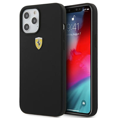 Husa Ferrari Fessihcp12lbk iPhone 12 Pro Max 6.7" Negru/Negru Hardcase On Track Silicone