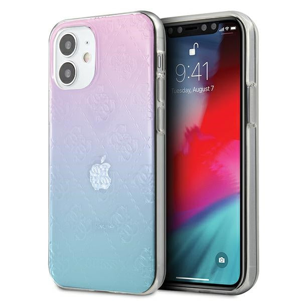Husa Guess Guhcp12s3d4ggbp iPhone 12 Mini 5.4" Albastru-Roz/Albastru&Roz Hardcase 4G 3D Pattern Collection