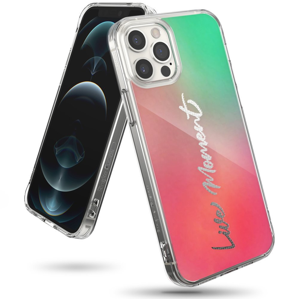 Husa Ringke Fusion Design PC cu TPU Bumper pentru iPhone 12 Pro Max Roz-Verde