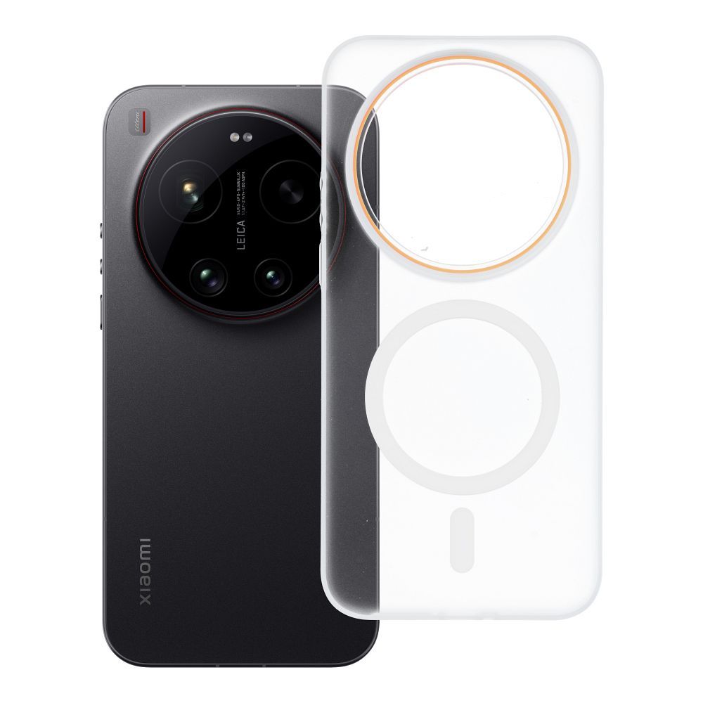 Husa Go Portocaliu pentru Xiaomi 17 Ultra Compatible cu Magsafe Transparent