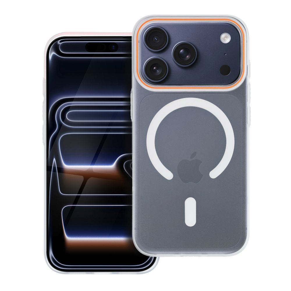 Husa Go Portocaliu pentru iPhone 17 Compatible cu Magsafe Transparent
