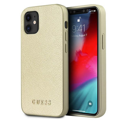 Husa Guess iPhone 12 Mini 5.4" Auriu/Auriu Hardcase Iridescent