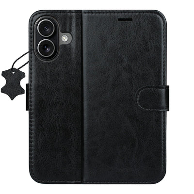 Husa Smart Luxe piele pentru iPhone 16 6,1" Negru