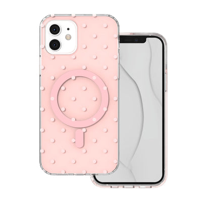 Husa Bubble Dots Mag pentru iPhone 12 / 12 Pro 6,1" Roz