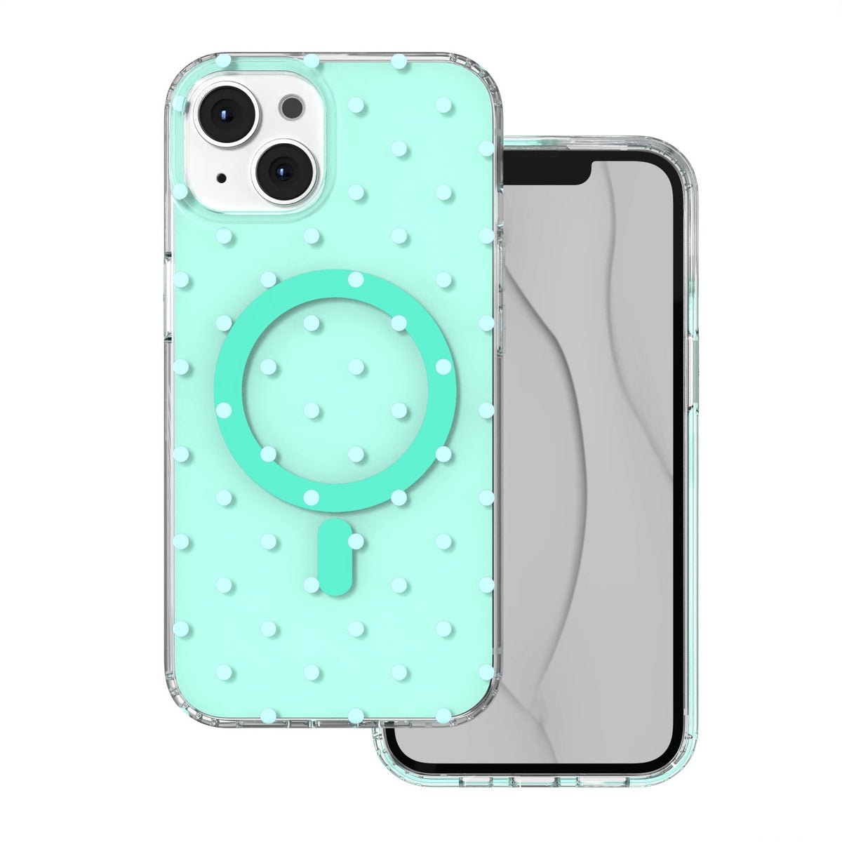 Husa Bubble Dots Mag pentru iPhone 13 / 14 6,1" Verde