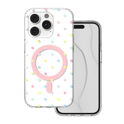 Husa Bubble Dots Mag pentru iPhone 14 Pro 6,1" Alb