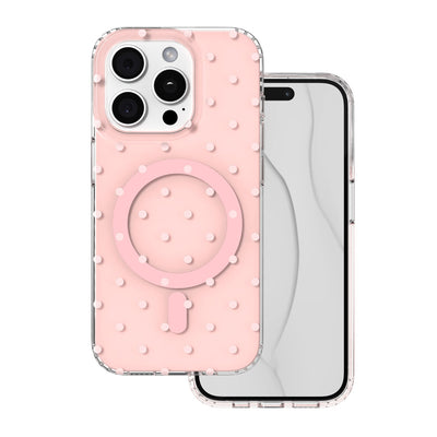 Husa Bubble Dots Mag pentru iPhone 15 Pro 6,1" Roz