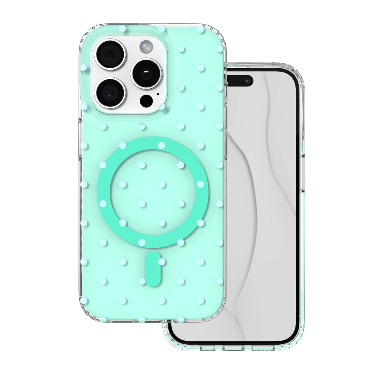 Husa Bubble Dots Mag pentru iPhone 15 Pro 6,1" Verde