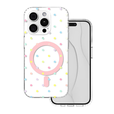 Husa Bubble Dots Mag pentru iPhone 15 Pro 6,1" Alb
