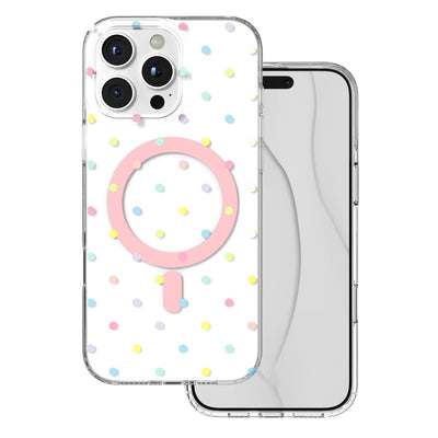 Husa Bubble Dots Mag pentru iPhone 16 Pro Max 6,9" Alb