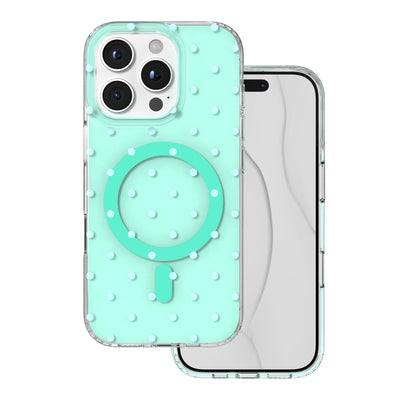 Husa Bubble Dots Mag pentru iPhone 16 Pro 6,3" Verde