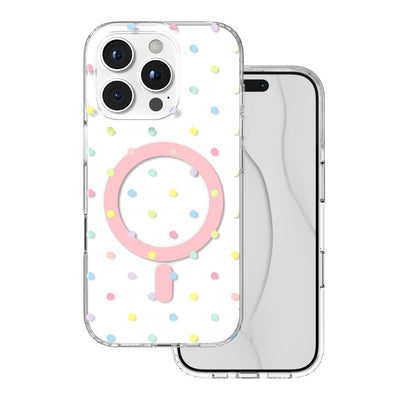 Husa Bubble Dots Mag pentru iPhone 16 Pro 6,3" Alb