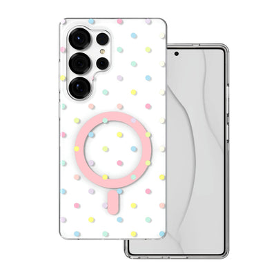 Husa Bubble Dots Mag pentru Samsung S25 Ultra Alb