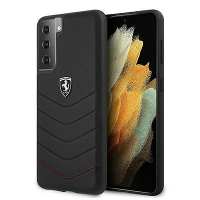 Husa Ferrari Fehquhcs21mbk S21+ G996 Negru/Negru Hardcase Off Track Quilted