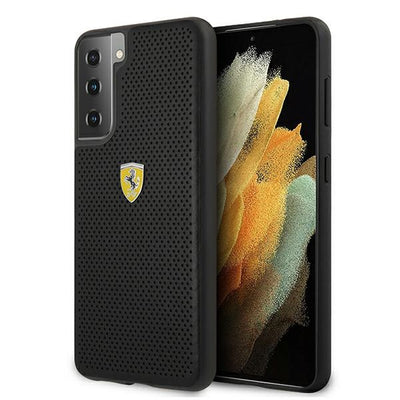 Husa Ferrari Fespehcs21mbk S21+ G996 Negru/Negru Hardcase On Track Perforated