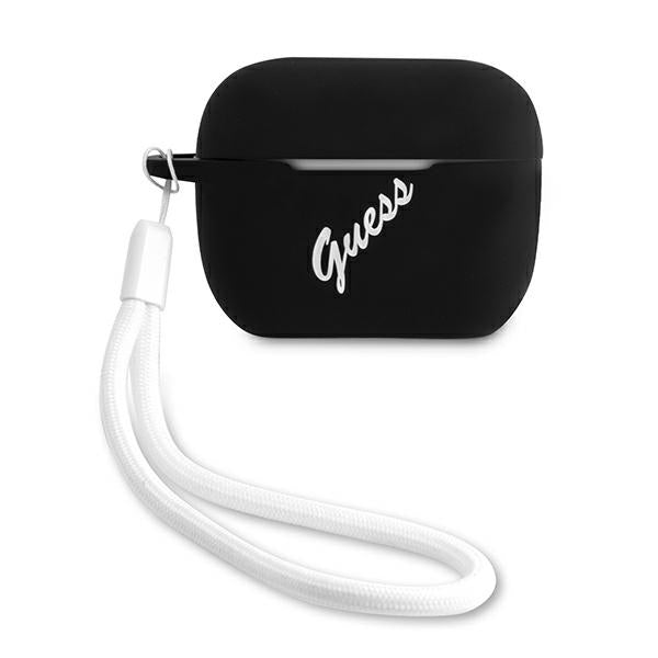 Husa Guess Guacaplsvsbw AirPods Pro Cover Negru/Alb Silicone Vintage